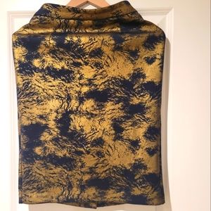 Catherine Malandrino Navy Blue/Gold Metallic Skirt